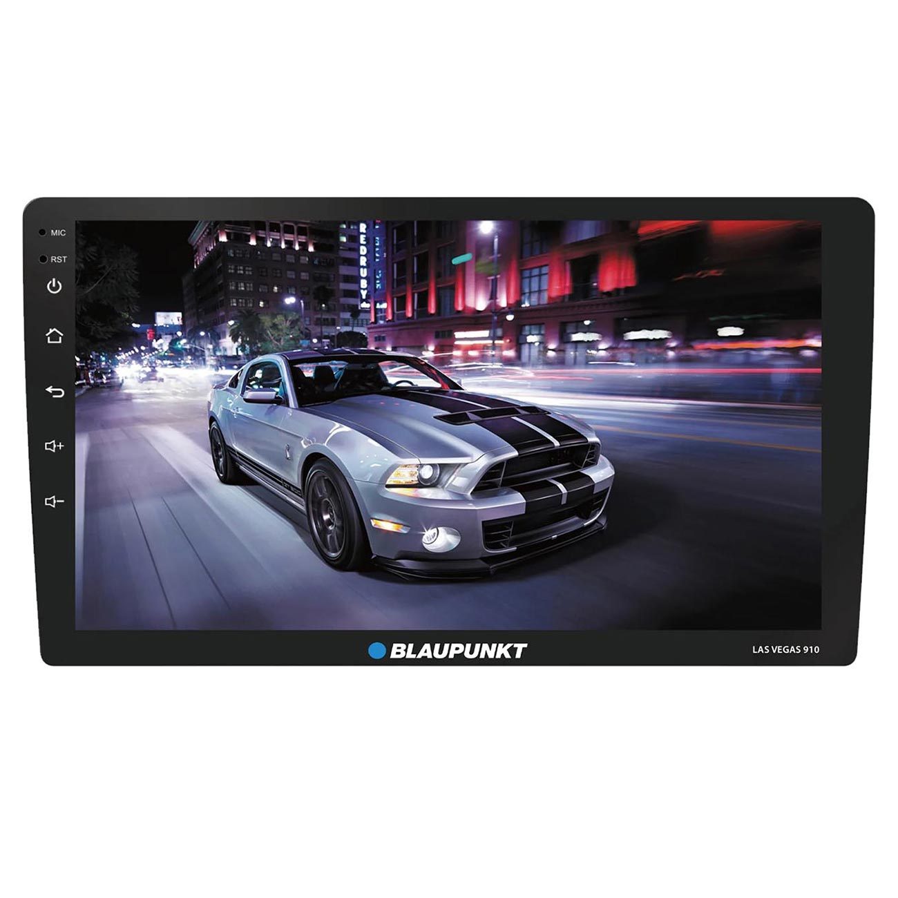 BLAUPUNKT LASVEGAS910 Car Multimedia Din Size Chassis 10.1-inch QLED 2.5D Touch Screen Panel Quad Core 2.0GHz Processor Supports Apple CarPlay Android Built-in WiFi Bluetooth GPS Navigation