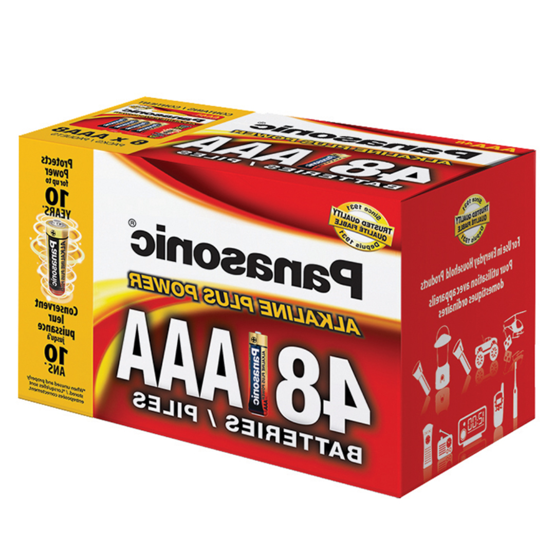 Panasonic Energy Corporation LR03PA/48PC Alkaline Plus Power AA Alkaline Battery, 48 Pack