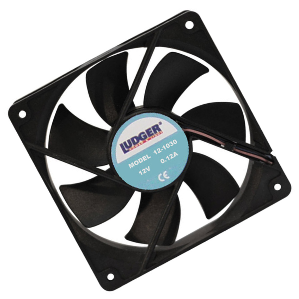 Ludger 121030 Mini 12V 3″ Square Rotary Cooling Fan – DC Ventilation Fan