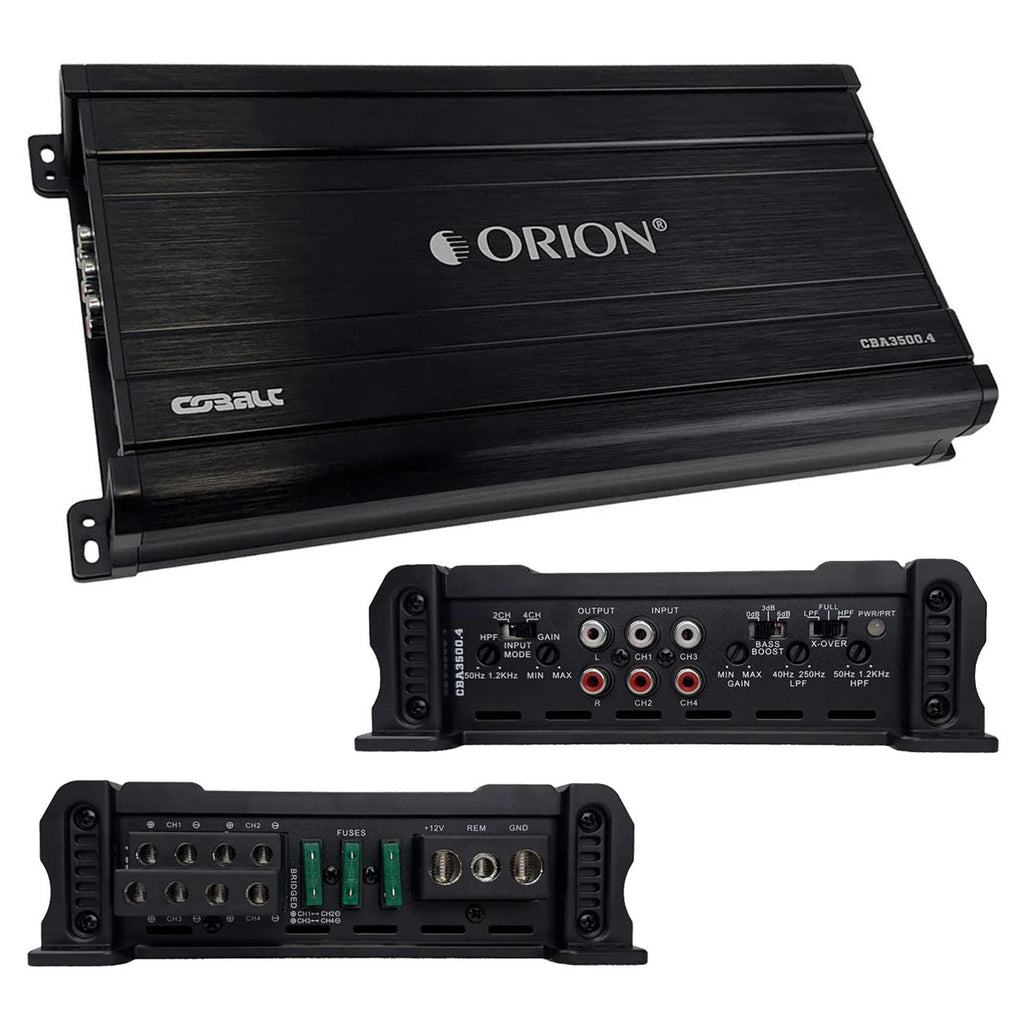 Orion Cobalt Series CBA3500 4 High Efficiency 4-Channel Class A/B Amplifier for Car Audio Stereo - 3500W High Output, 2/4 Ohm Stable, Adjustable Low/High Pass, Bass Boost, MOSFET Power Supply