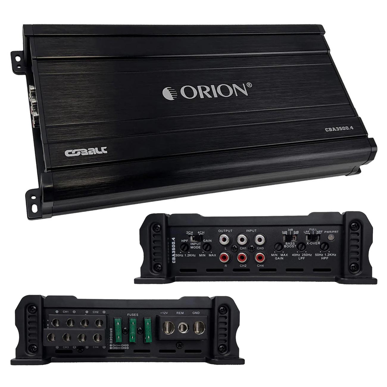 Orion Cobalt Series CBA3500 4 High Efficiency 4-Channel Class A/B Amplifier for Car Audio Stereo - 3500W High Output, 2/4 Ohm Stable, Adjustable Low/High Pass, Bass Boost, MOSFET Power Supply