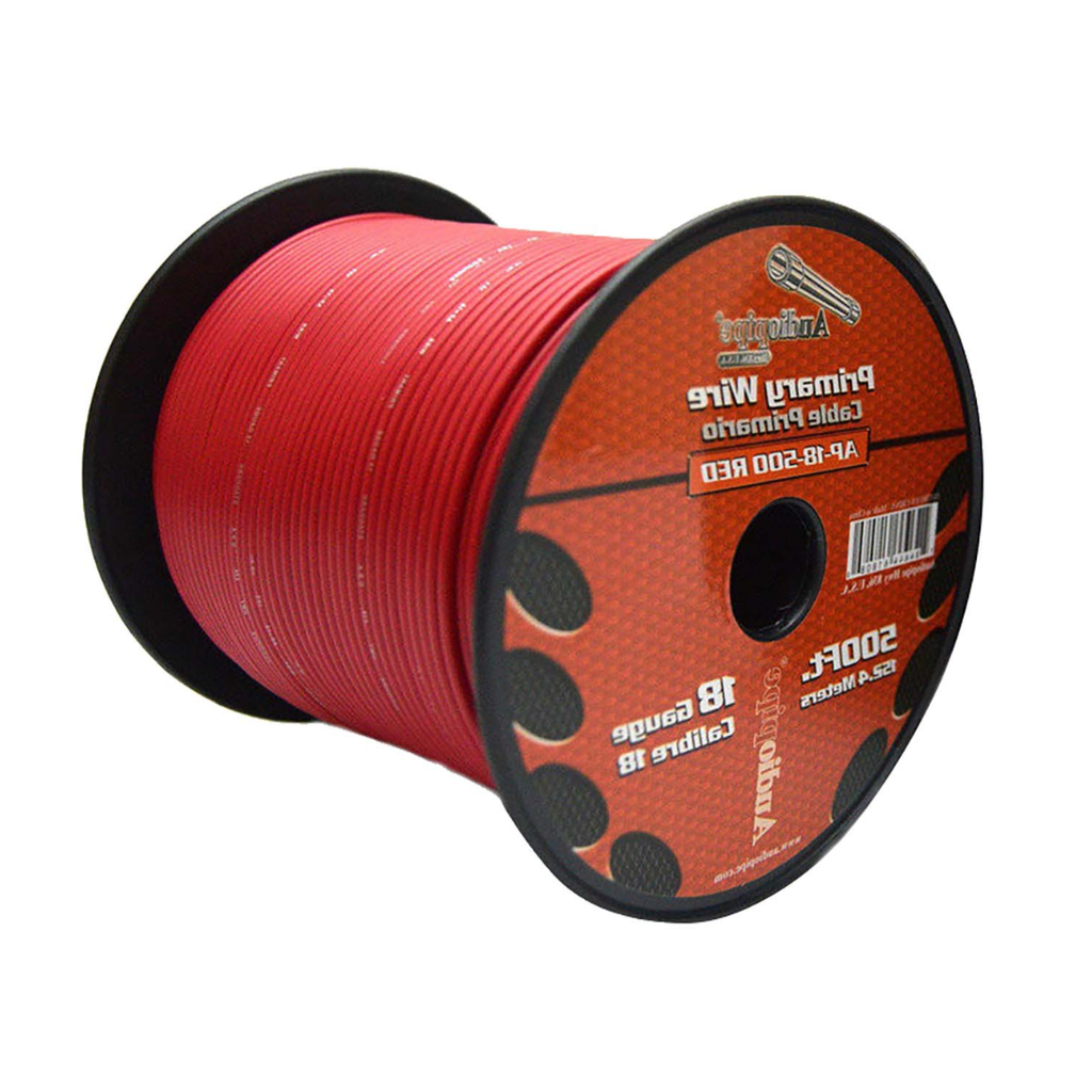 Audiopipe AP18500RD 18-Gauge Primary Wire – 500 ft Red Automotive Electrical Cable