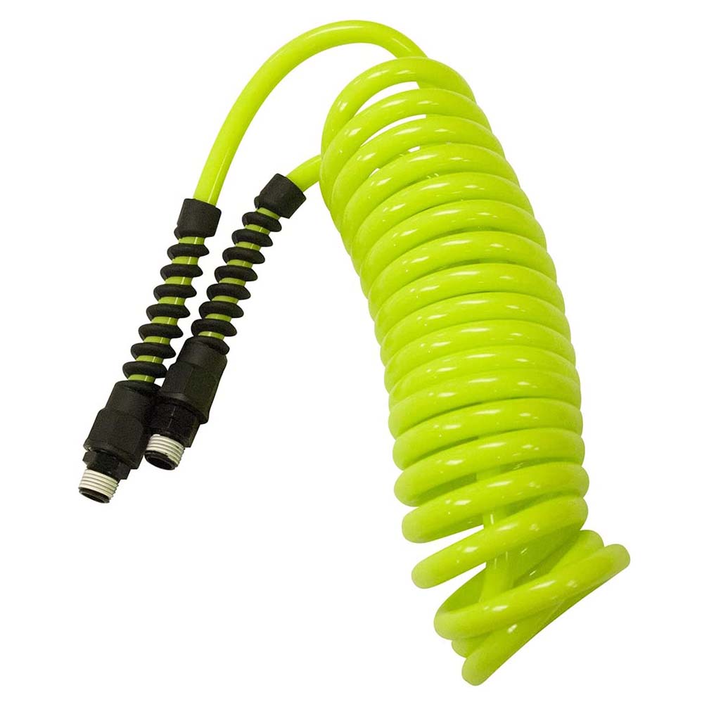 Flexzilla LP1415AFZ Polyurethane Recoil Air Hose | 15 Feet | All Weather Flexibility | Increased Flexibility and Improved Recoil Memory | Pre-Applied Thread Sealer
