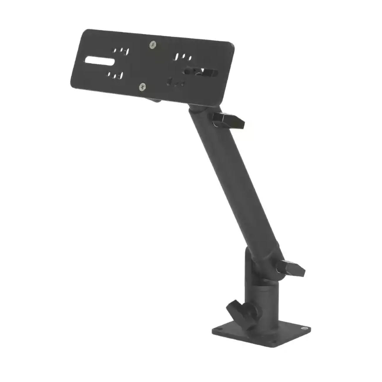 Marine Electronic Mount, Fish Finder Bracket, Anodized Aluminum 350 Degree Swivel Monitor Mount with Adjustable Height, Easy Install, Mounting Plate Fits Most Monitors