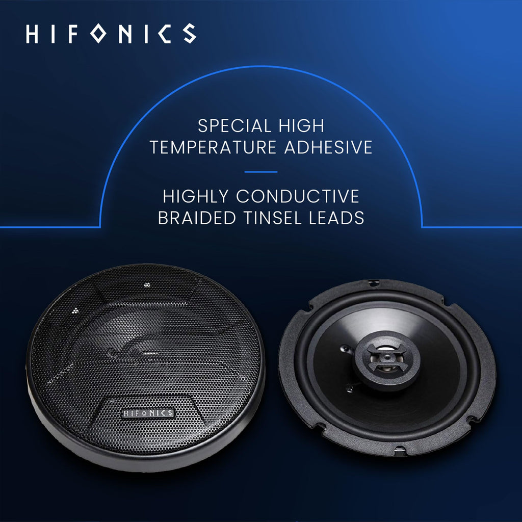 Hifonics Zeus ZS65CXS 6.5 Inch 3 Way 300W Shallow Mount Coaxial Speakers, Pair