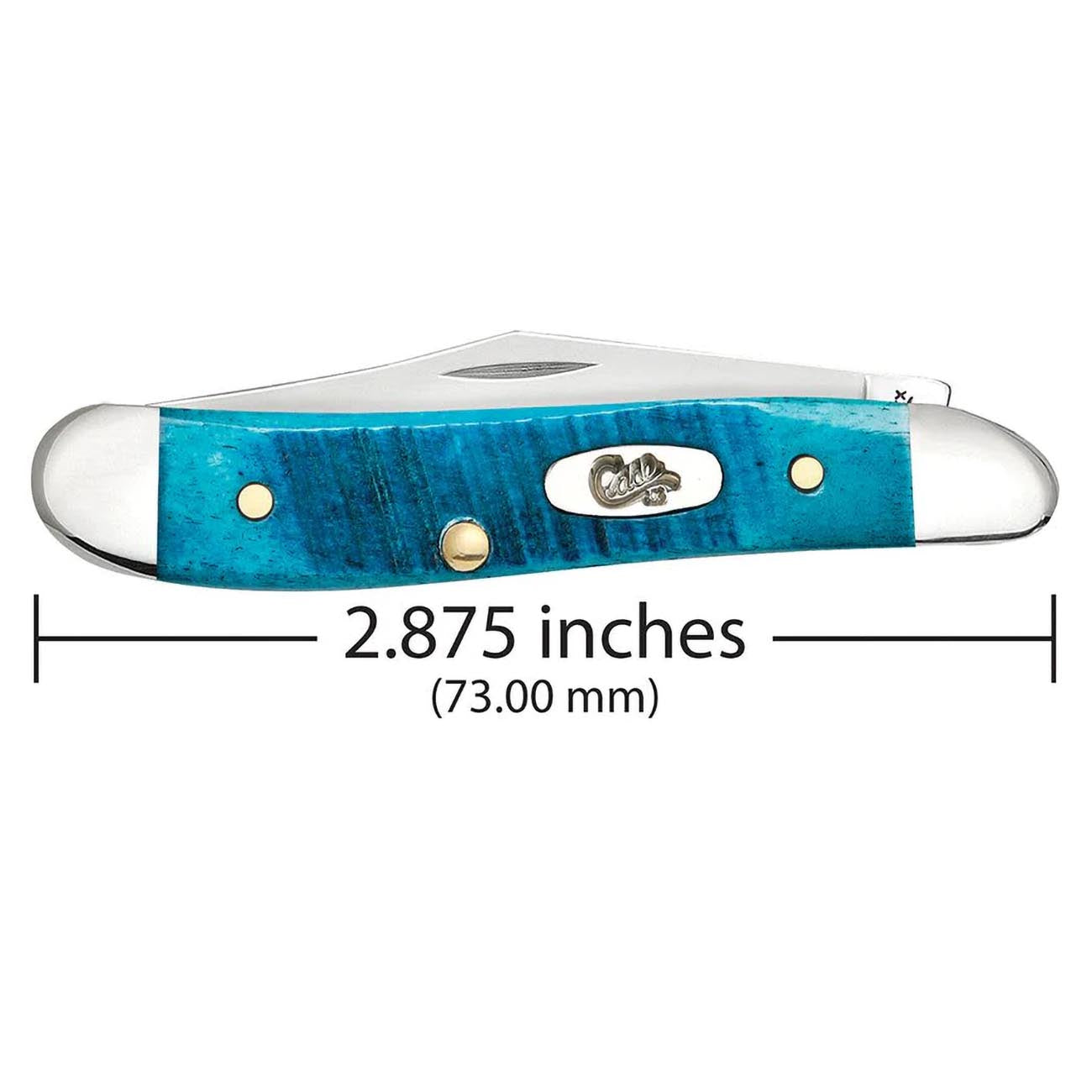 Case WR XX Pocket Knife Peanut Caribbean Blue Jig Bone Item #25596 - (6220 SS) - Length Closed: 2 7/8 Inches