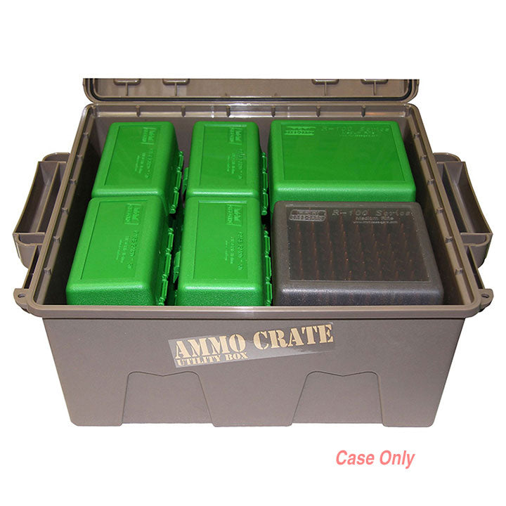 MTM ACR8-72 Ammo Crate Utility Box | Ammo, Survival or Hunting Gear Storage | O-Ring Seal for Water Resistant Dry Storage | Double Padlock tapped for Security | Carries 85lbs of Gear | Dark Earth