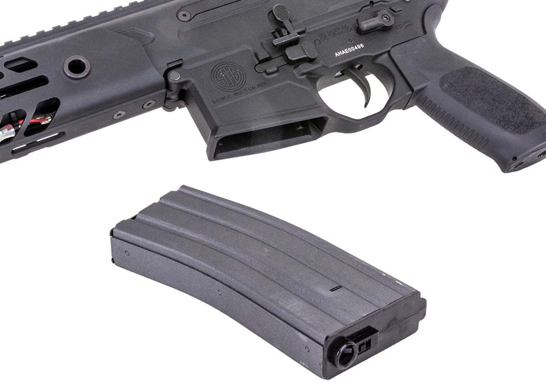 Sig Sauer Hunting Firearm ProForce AEG 6mm Airsoft Rifle, 11.1 V LIPO, 120 rd Mag-a-zine, CNC Machined, Hunting Firearm Handguard, 3-Position Stock (AIR-PF-MCXAEG)