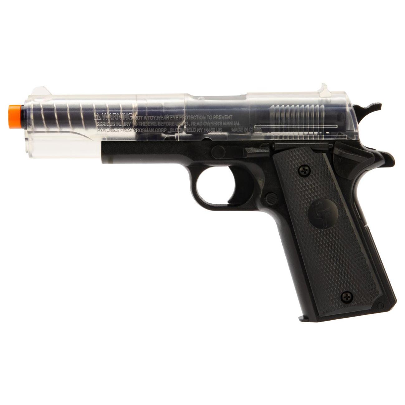 Crosman ASP311C Stinger P311C Spring-Powered Military-Style Airsoft Pistol, Clear/Black