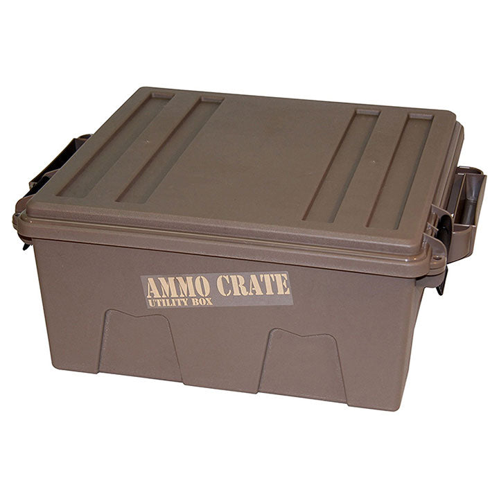 MTM ACR8-72 Ammo Crate Utility Box | Ammo, Survival or Hunting Gear Storage | O-Ring Seal for Water Resistant Dry Storage | Double Padlock tapped for Security | Carries 85lbs of Gear | Dark Earth