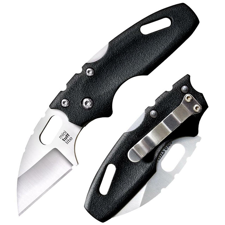 Cold Steel Mini Tuff Lite 2" 4034SS Sheepsfoot Razor-Sharp Blade 3" Griv-Ex Black Handle Everyday Carry Pocket Folding Knife