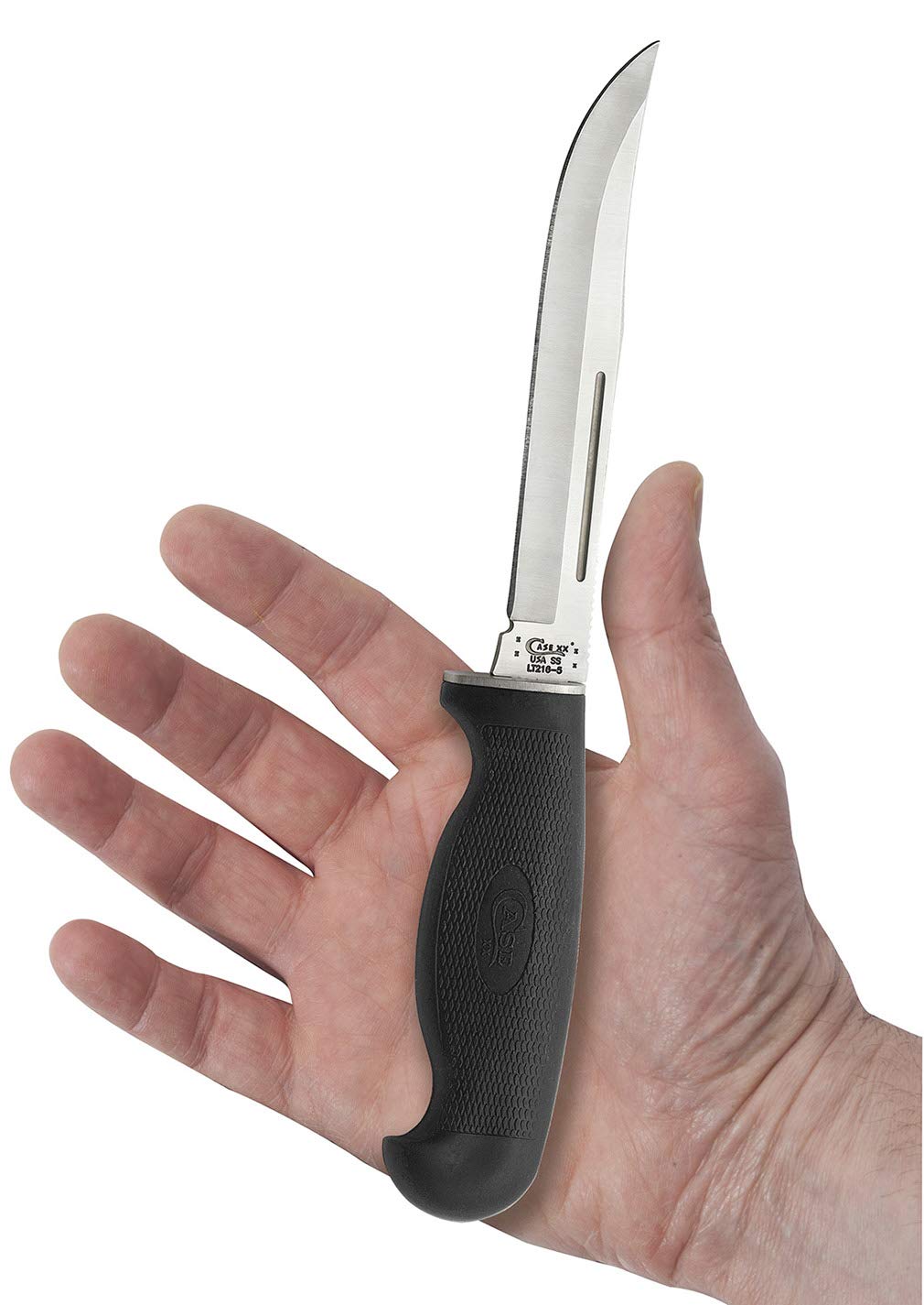 Case Knives 0583 Lightweight Utility Hunter Fixed Blade Knife – 5” Blade, Synthetic Handle, Ballistic Nylon Sheath, Outdoor Hunting Knife