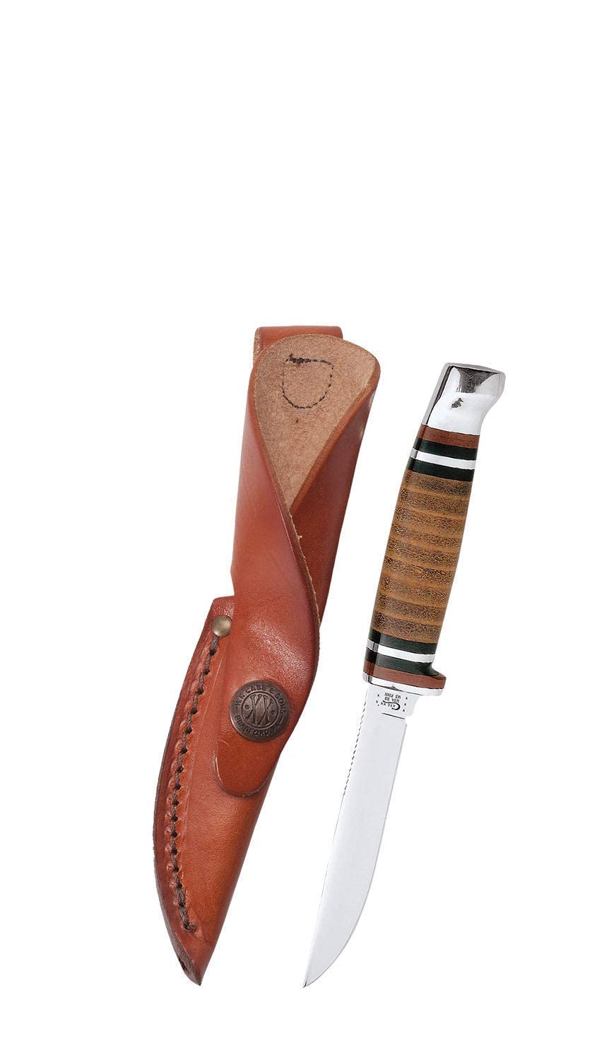 Case WR XX Pocket Knife Fixed Blade Polished Leather Item #379 - (M 3 Finn SS) - Length Closed: 6 1/2 Overall Inches