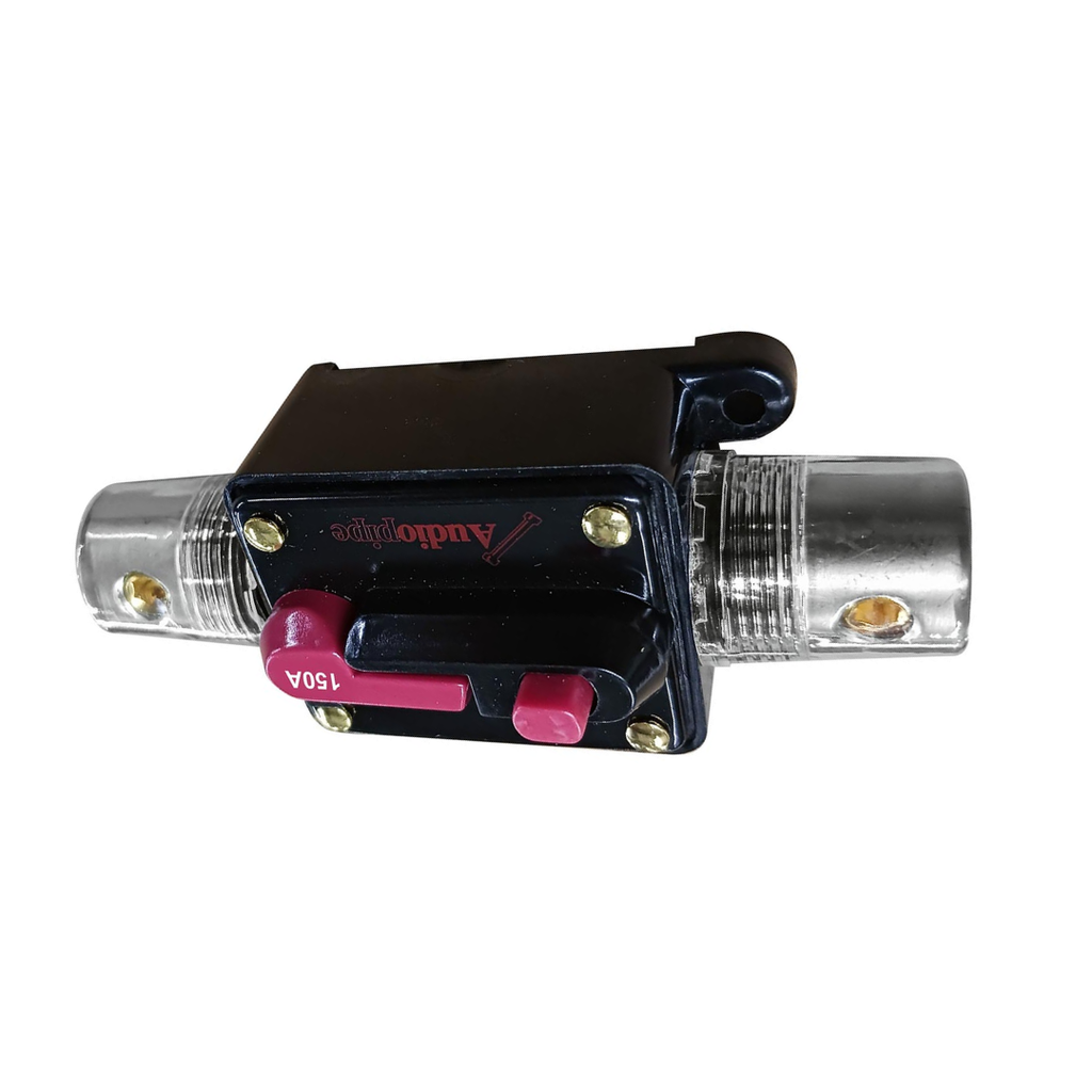Audiopipe N5P150 150 Amp Manual Reset In‑Line Circuit Breaker – 4/8 Gauge Automotive Power Protection Component