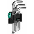 Wera Hex-Plus Chrome-Plated Stainless Steel Metric L-Key Wrench (9-Piece) 05133163001