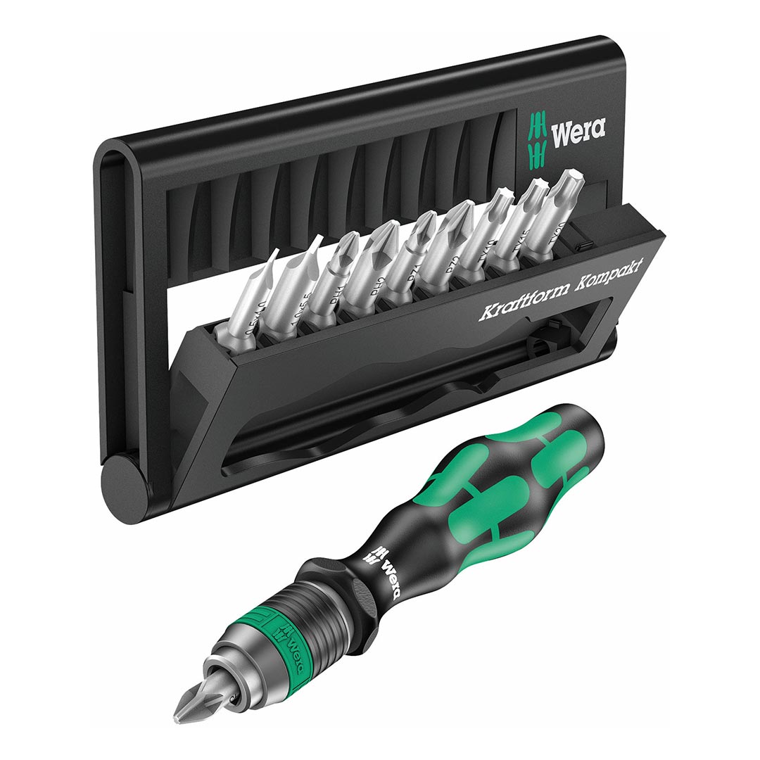 Wera - 5056653001 KK 10 Compact Bitholder and Bit Set, 10-Piece