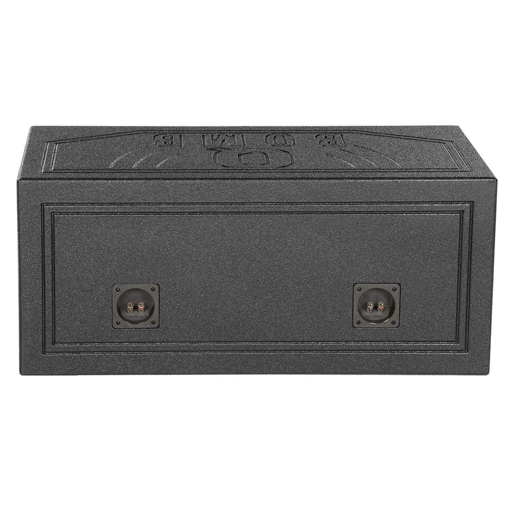 Q Power 12 Inch Dual Subwoofer Box, High-Performance Vented Speaker Enclosure, Black - Car Audio and Sound System Accessories - Portable Equipment for Subwoofers