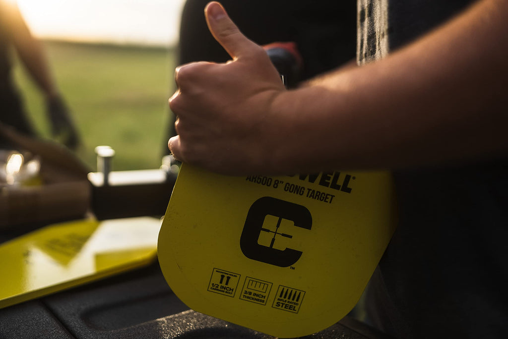 Caldwell High Caliber AR500 Steel Target 8" Gong, 3/8" Thickness, Rifle Rated for Precision Shooting and Target Practice