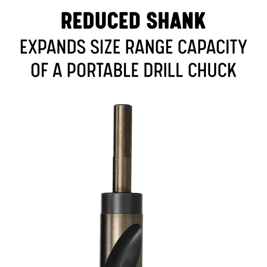 DRILL AMERICA 7/8" Reduced Shank HSS Black & Gold Contractor Drill Bit with 3-Flat Shank