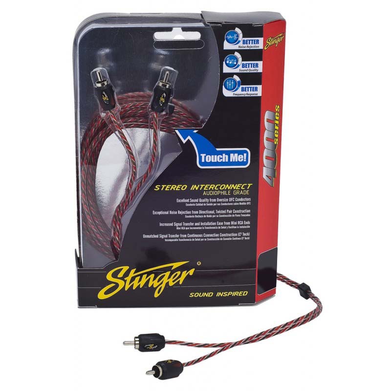 Stinger SI4217 17-Foot 2-Channel 4000 Series Interconnect RCA Cable Wire Red