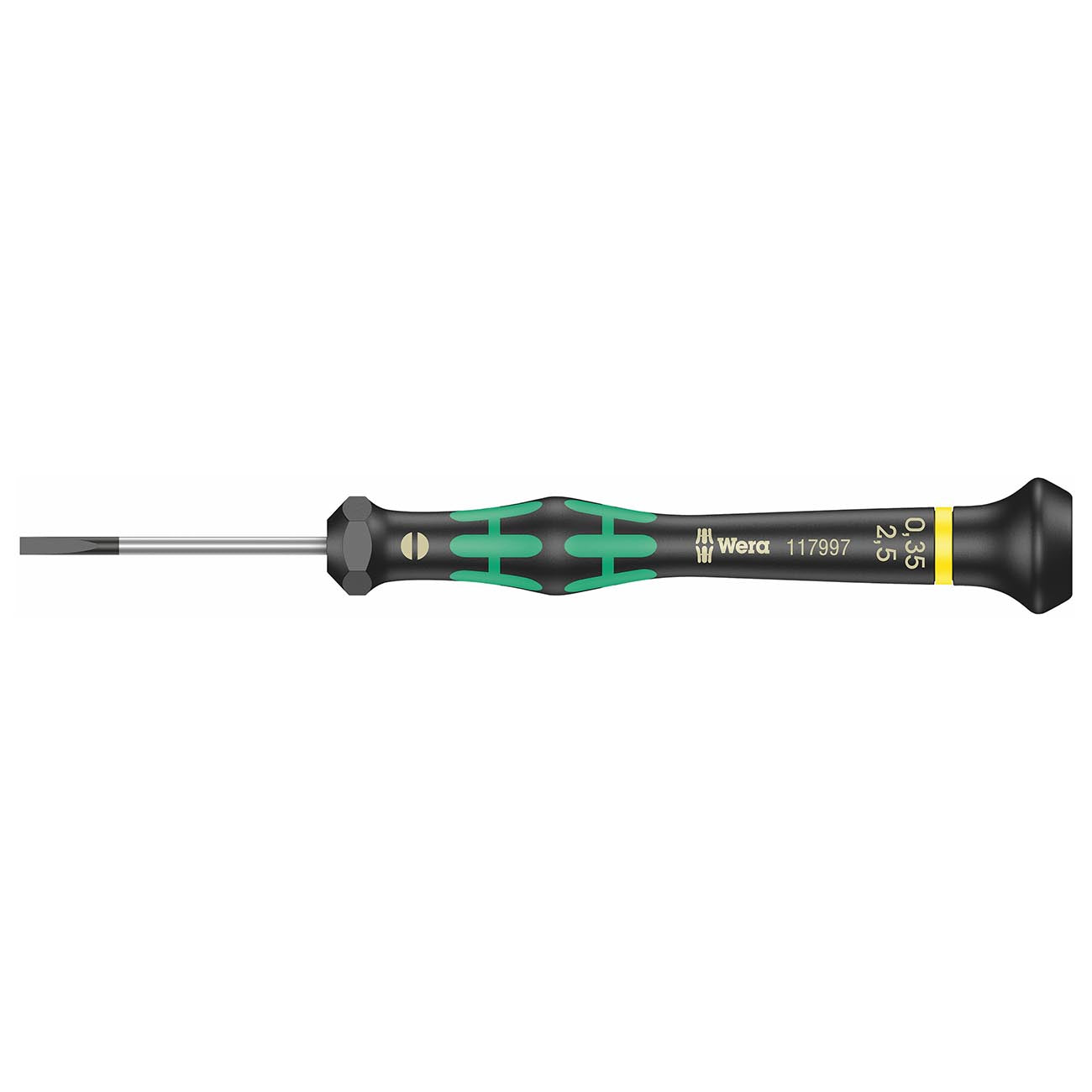 Wera 05118008001 Kraftform Micro 2035 Slotted Electronics Precision Screwdriver, 2.5mm Head, 80mm Blade Length