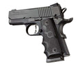 Hogue OverMolded Rubber Grip Panels for Colt 1911 Officers Model with Finger Grooves, Black - 43000