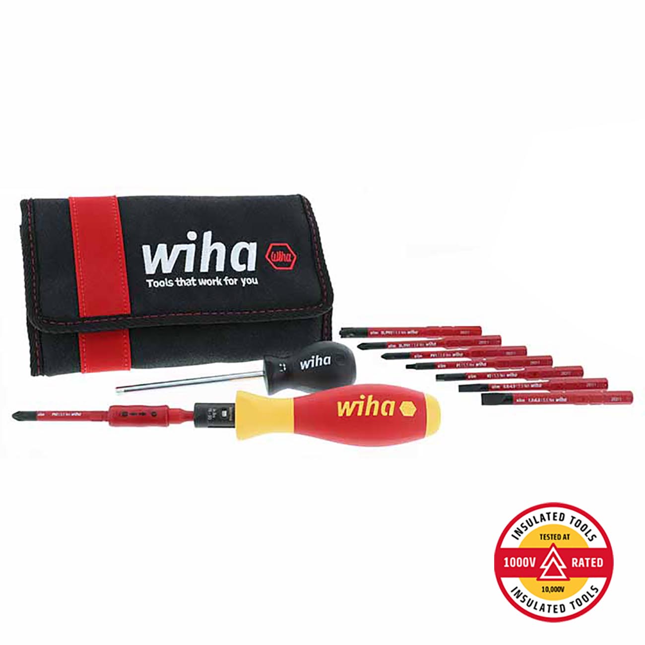 Wiha 28789 11 Piece Insulated TorqueVario-S (10-50 In/lbs) and SlimLine Blade Set