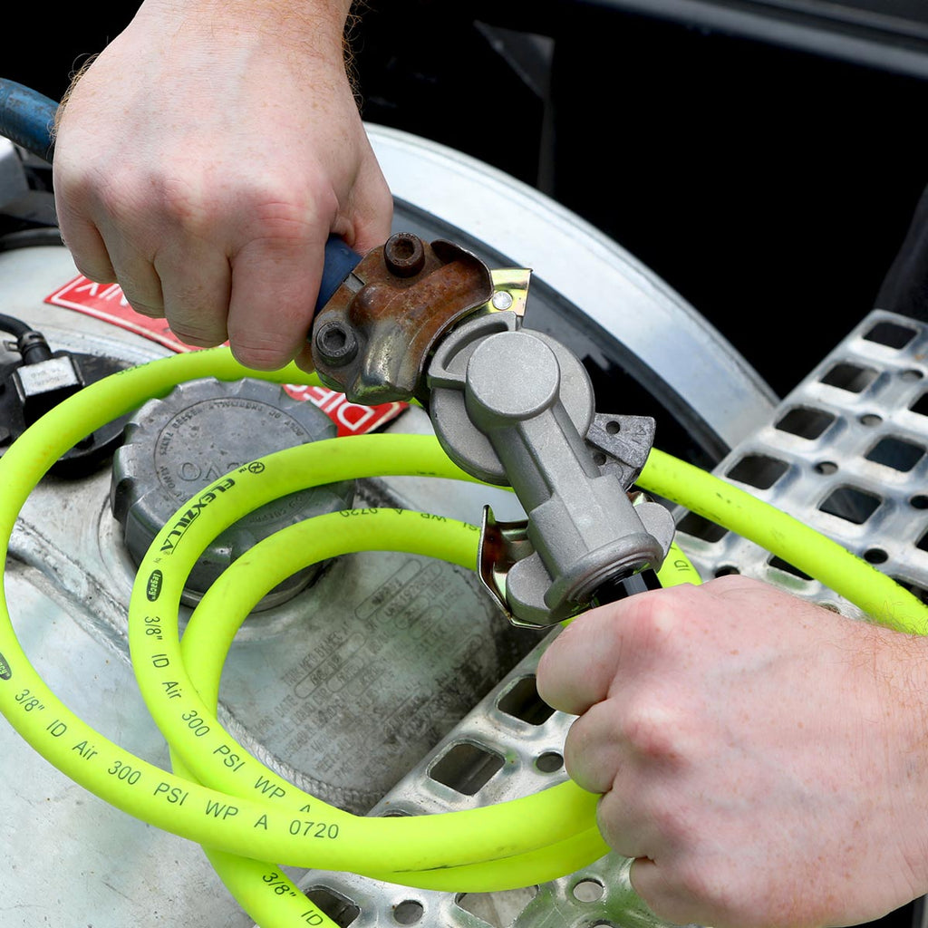 Flexzilla Truck Tire Inflator Kit with 3/8 in. x 50 ft. Hose, Heavy Duty, Lightweight, Hybrid, ZillaGreen - HGH2-FZ