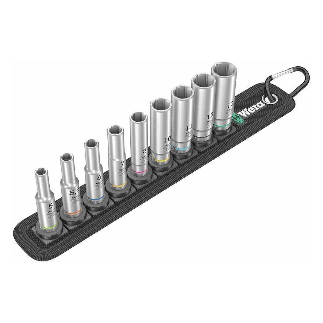 Wera 05004525001 Metric 1/4″ Drive Deep Socket Set (9 Piece)