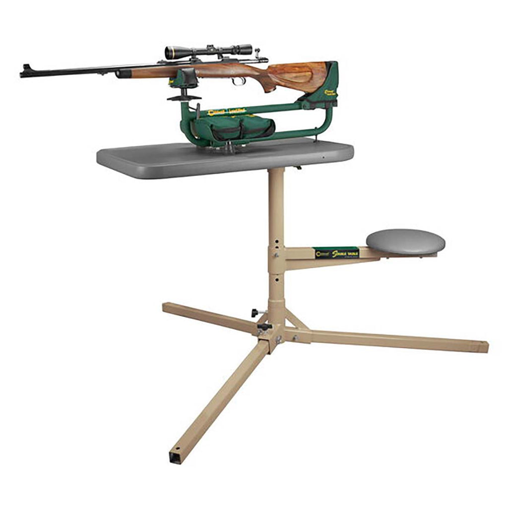 Caldwell Stable Table with Ambidextrous Design, 360 Degree Rotation and Weatherproof Synthetic Top and Seat for Outdoor, Range, Shooting and Cleaning