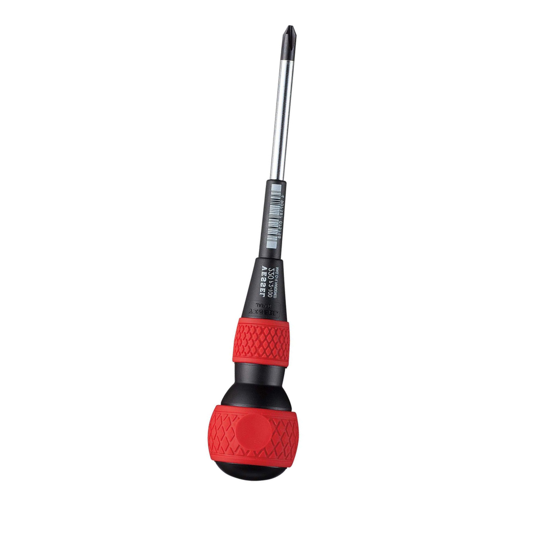 Vessel 220P2100 Ball Grip Screwdriver – Phillips #2 x 100mm JIS Precision Driver, Ergonomic Ball Handle, Magnetized Tip, Professional Hand Tool