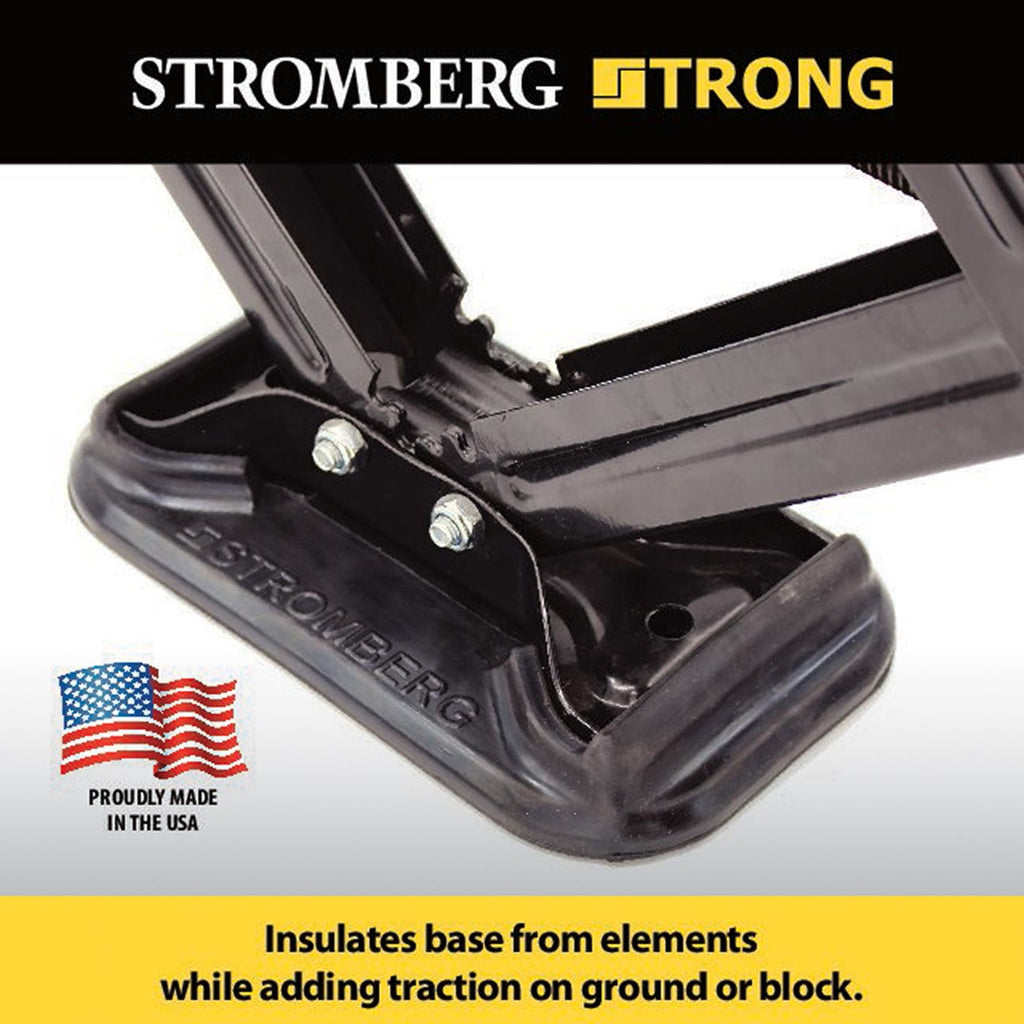 Stromberg Carlson 2-Pack Scissor Jack Shoe - Jack Pads That Stay Attached - Moulded EPDM Rubber Pads w/Drain Holes - Scissor Jack Pads for RV and Campers - Made in The USA