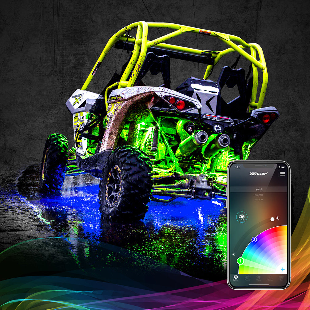 XKGLOW ROCKADV Multicolor LED Rock Light Kit, 8 Pack