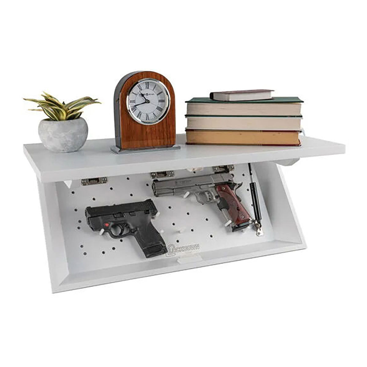 Lockdown In Plain Sight Shelf with Discreet Design, Easy Magnetic Access, Customizable Compartment and PUCK Integration for Home, Business and Security
