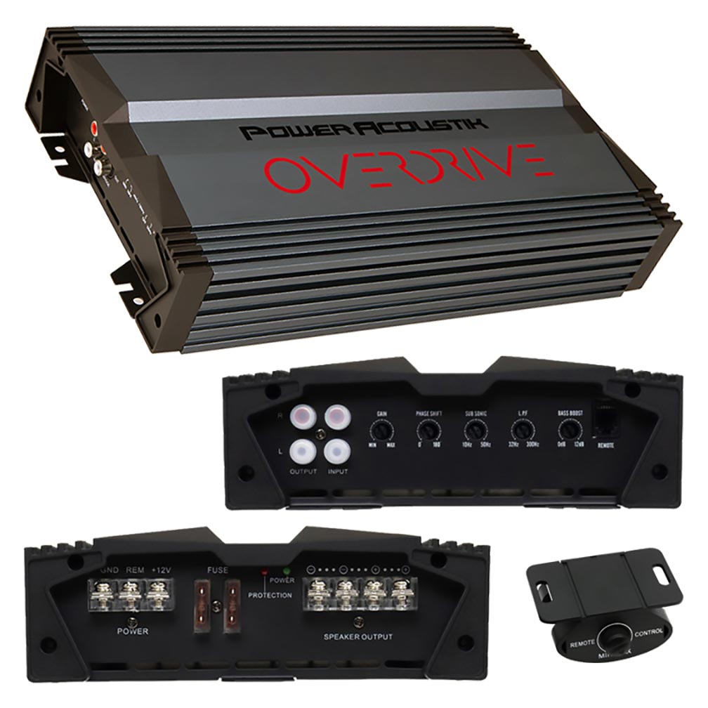 POWER ACOUSTIK OD1-1500 1500W MAX Overdrive Series Class-AB MONOBLOCK Amplifier