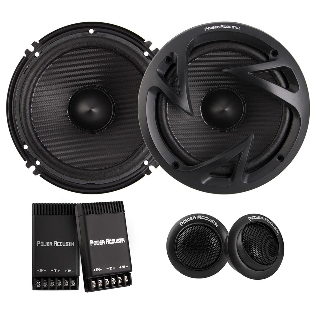 Power Acoustik EF-60C Edge Series 6.5" 500-Watt 2-Way Component Speaker System , BLACK