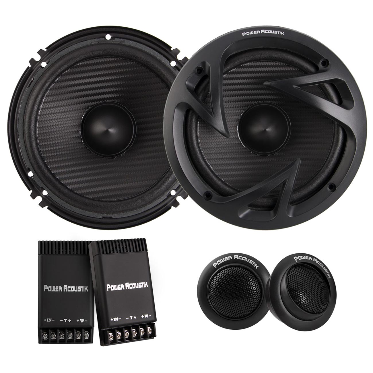 Power Acoustik EF-60C Edge Series 6.5" 500-Watt 2-Way Component Speaker System , BLACK