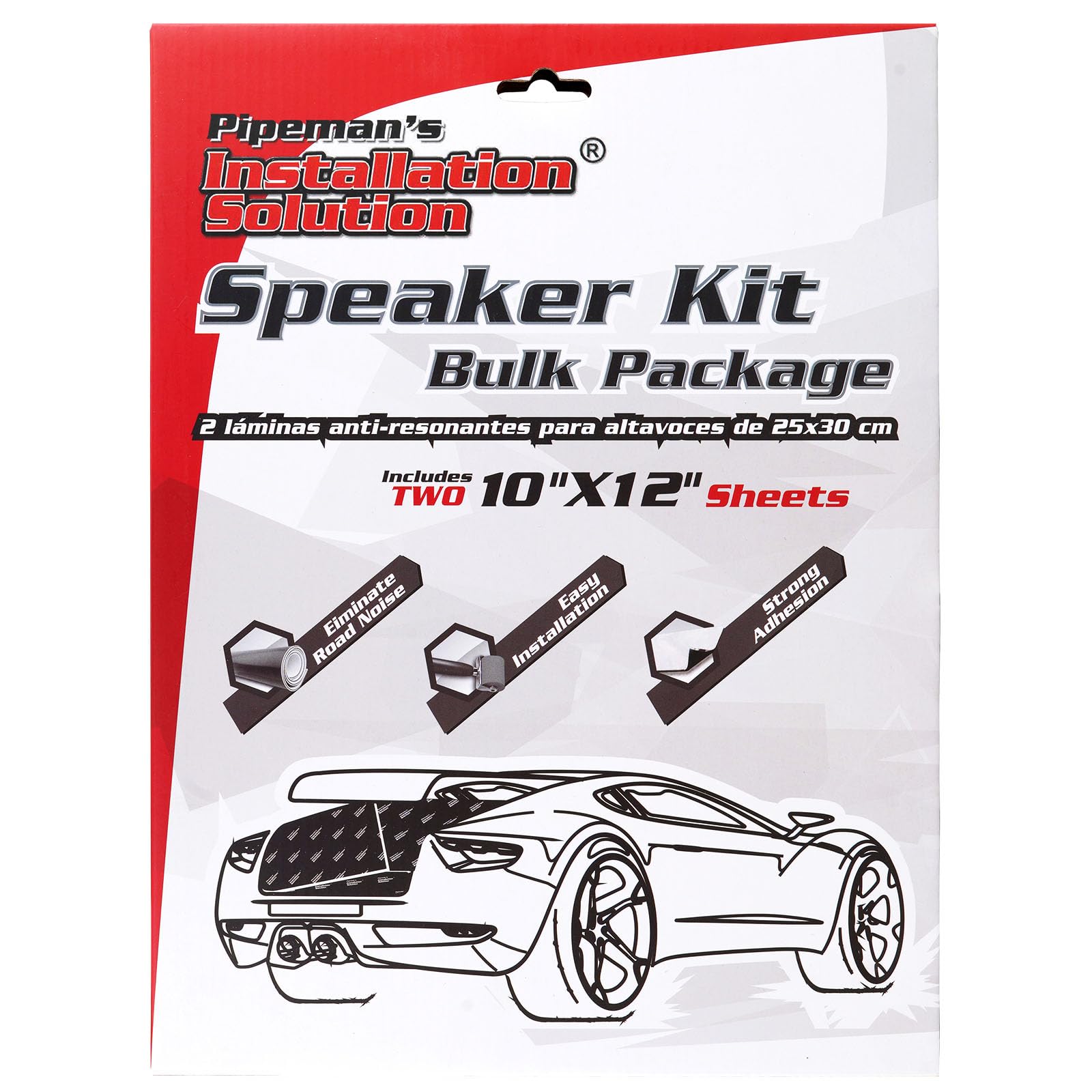 Installation Solution Sound Damping Mat Speaker Kit (IS-DS21012), Ultimate Noise Insulation, Butyl Material, Easy to Install, Strong Adhesion, Wide Application, 2mm, Cover 2 Sq Ft, Bulk Package