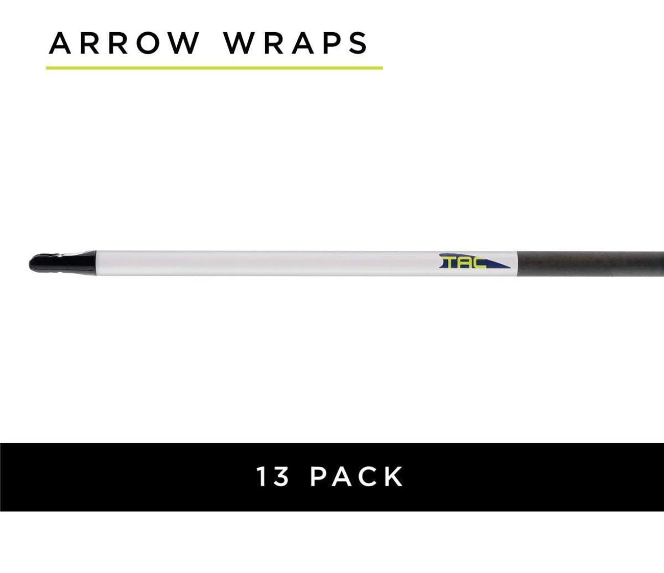 TAC Vanes Arrow Wraps, 4.25" x 1.0", White Wraps, Pack of 13 Arrow Wraps, Arrow Accessories for Archery Bowhunting and Target Shooting