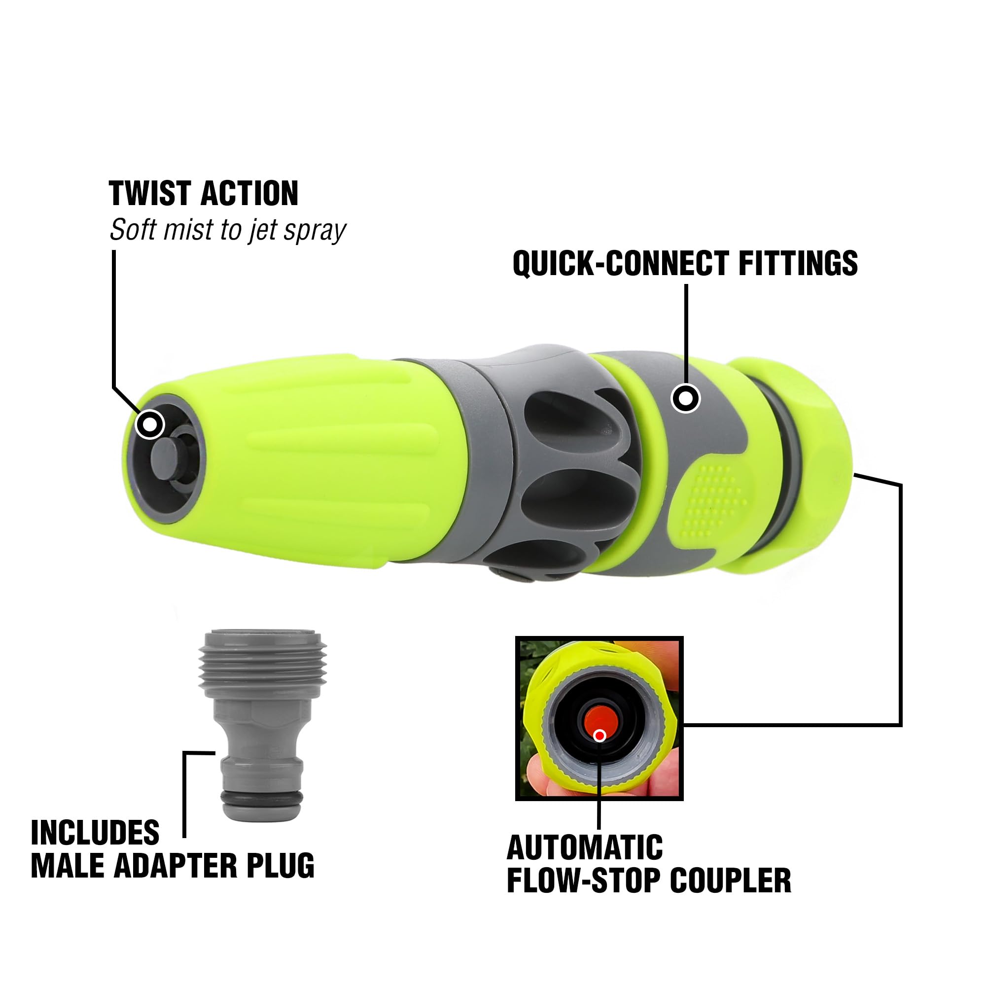 Flexzilla Garden Hose Nozzle Kit, 3-Piece - HFZGAK01