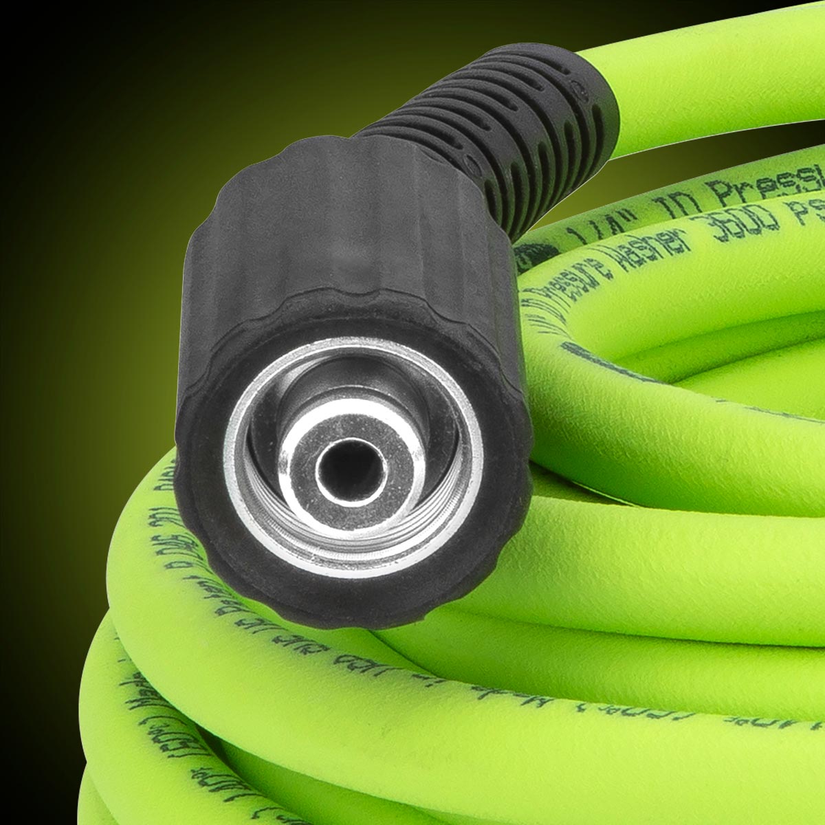 Flexzilla Pressure Washer Hose with M22 Fittings, 1/4 in. x 50 ft., ZillaGreen - HFZPW3450M-E