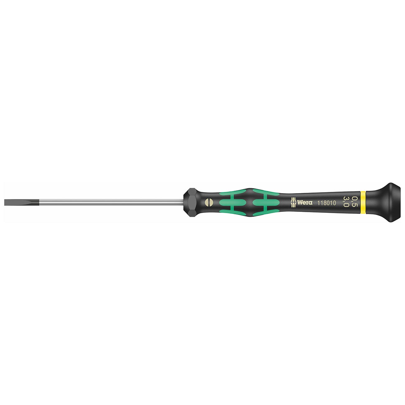 Wera 05118010001 Kraftform Micro 2035 Slotted Electronics Precision Screwdriver, 3mm Head, 80mm Blade Length