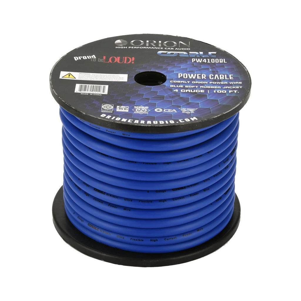 Orion Cobalt 4-Gauge CCA Power Wire 100ft Roll Blue Jacket – PW4100BLORION