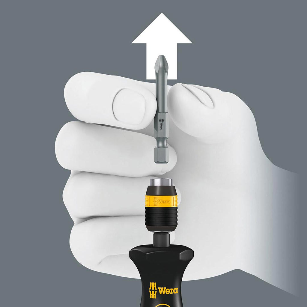 Wera 05051273001 Kraftform ESD 813 R Hexagon Bitholding Screwdriver, Non-Magnetic, 1/4" Head, 90mm Blade Length