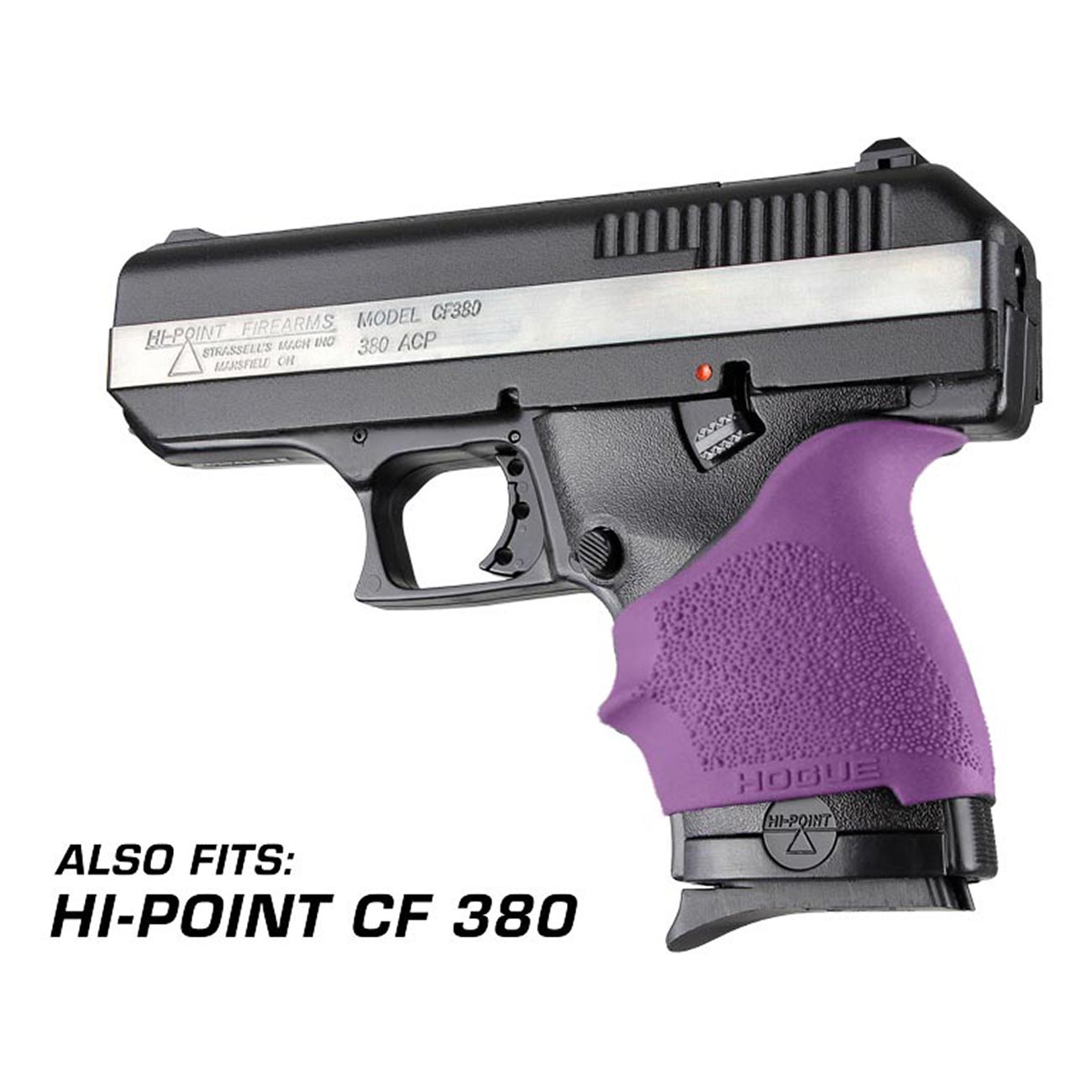 Hogue HandAll Beavertail Rubber Grip Sleeve for S&W Shield 9/40, Ruger LC9 / EC9, Purple - 18406
