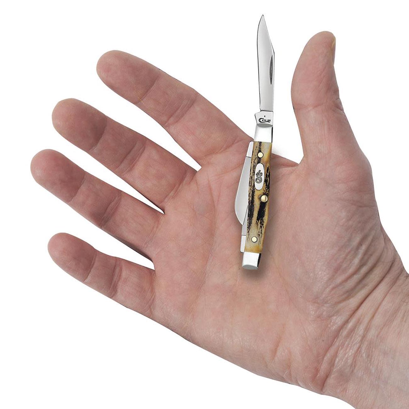 Case Knives 00178 Genuine Stag Small Stockman Folding Pocket Knife – 3-Blade Tru-Sharp Stainless Steel