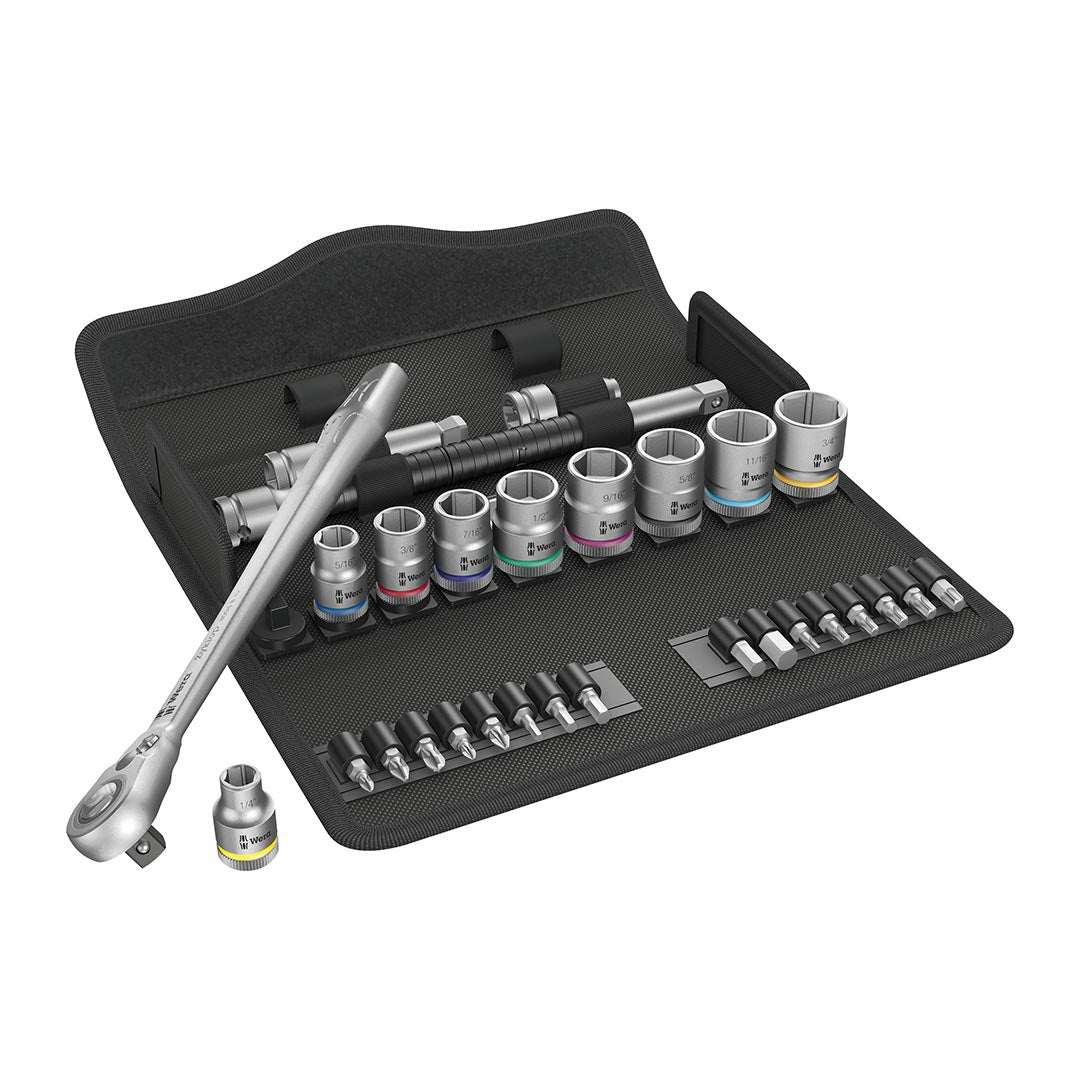 Wera 05004051001 3/8” Drive Switch Ratchet SAE Socket/Bit Set (29-Piece)
