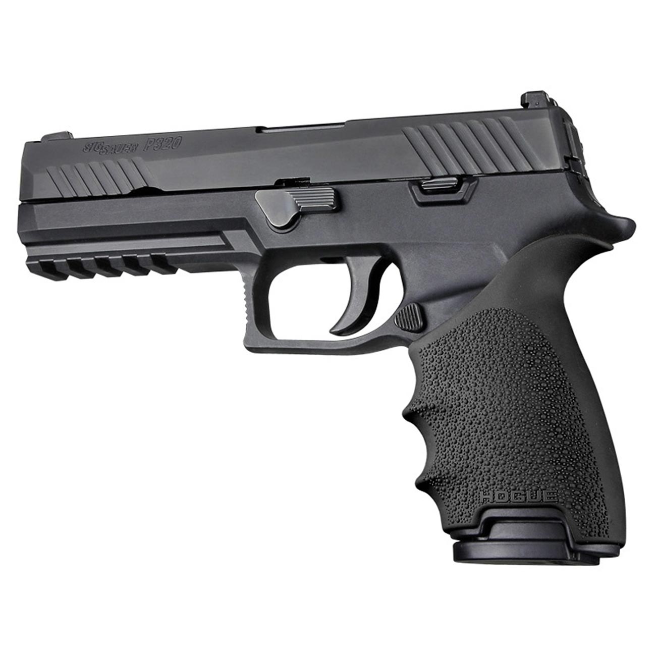 Hogue HandAll Beavertail Rubber Grip Sleeve for SIG SAUER P320 Full Size 9/40, Black - 17600