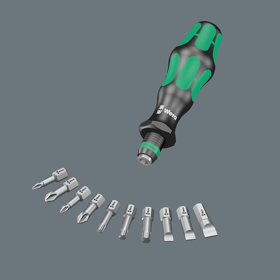 Wera - 5056653001 KK 10 Compact Bitholder and Bit Set, 10-Piece