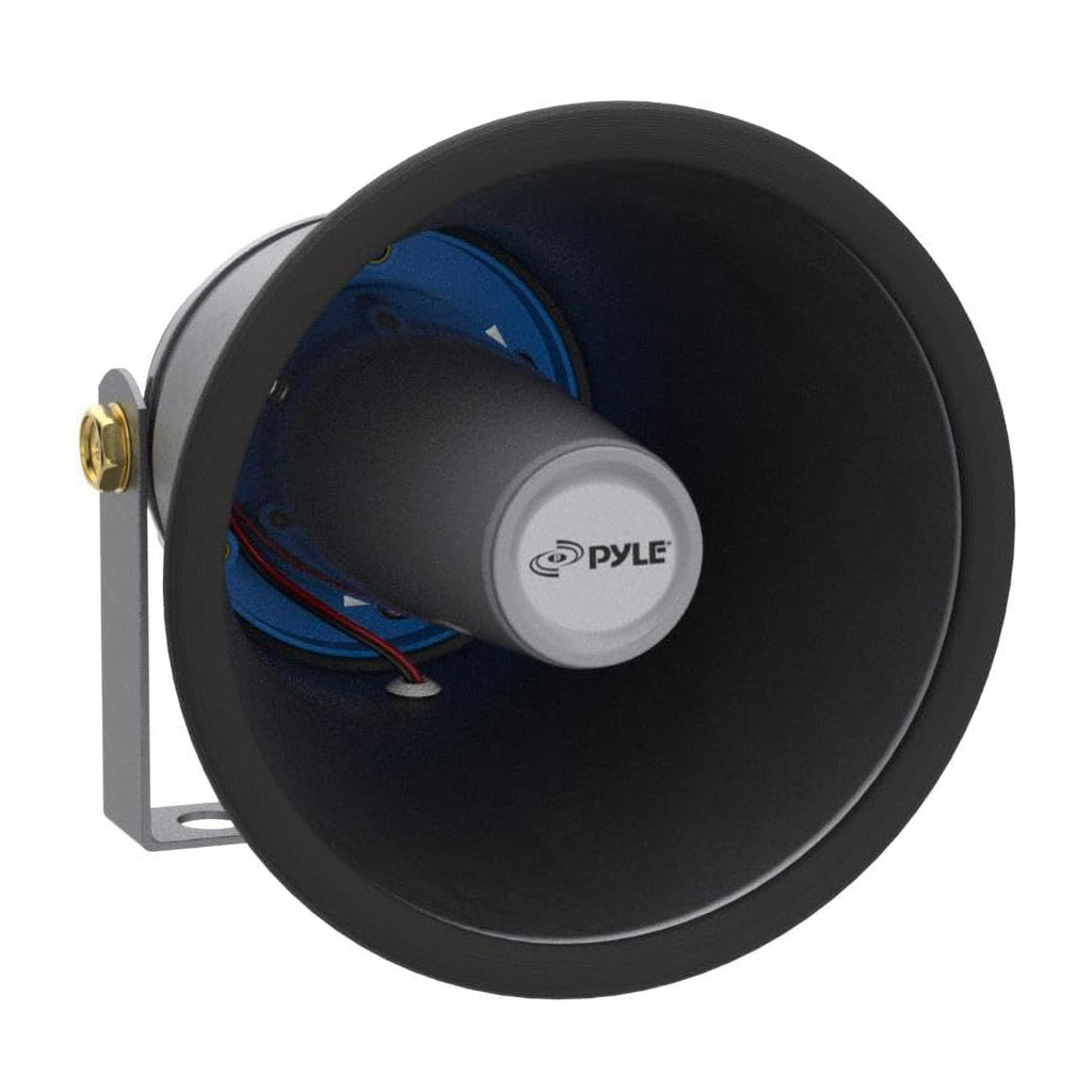 Pyle Indoor/Outdoor PA Horn Speaker - 6.3” Portable PA Speaker with 8 Ohms Impedance & 25 Watts Peak Power - Mounting Bracket & Hardware Included PHSP6K, White, 6.3-Inch